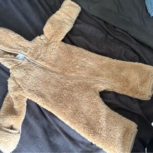Nike Tan Textured One Piece Footies